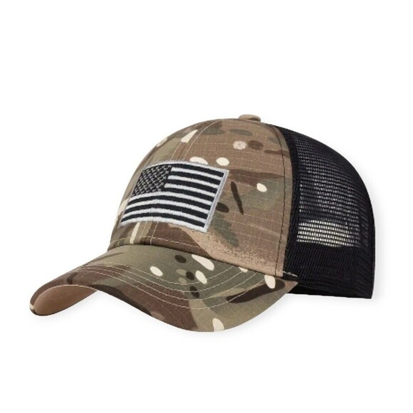 Unbranded Other - USA American Flag Camo Hat Adjustable Mens Trucker Baseball Military Snapback